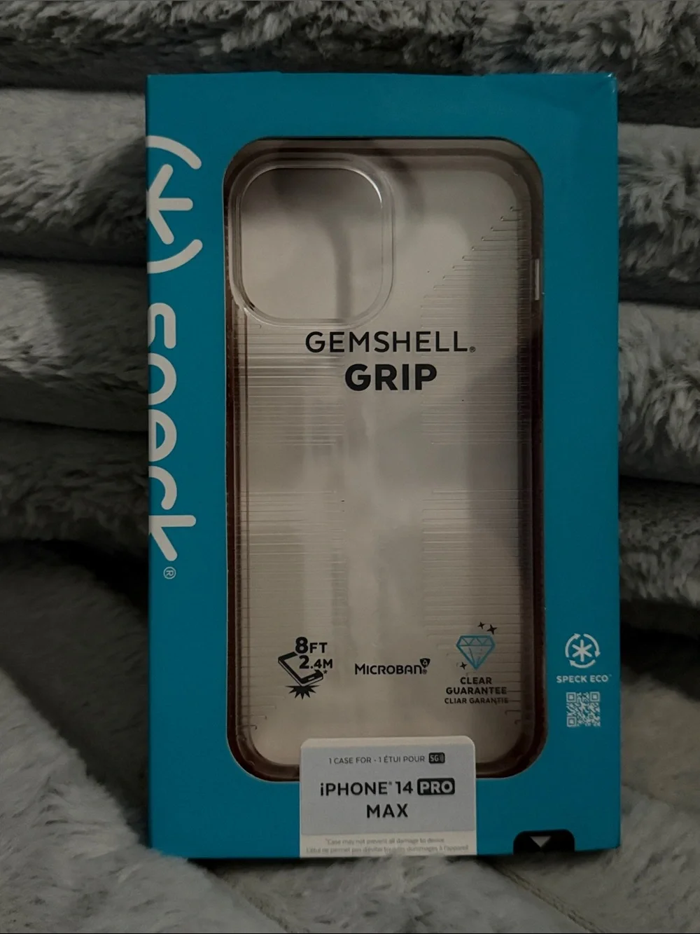 Speck Gemshell Grip Clear Case with Brown Trim for iPhone 14 Pro Max